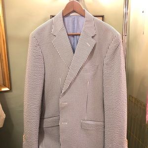 Robert Talbott Carmel XL (44R) men’s seersucker blue white